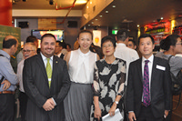 L-R Mathew Clarke (President), Lucy Luan (Treasurer), Bonnie Shek (HKTDC), Andy Huang (CBA)